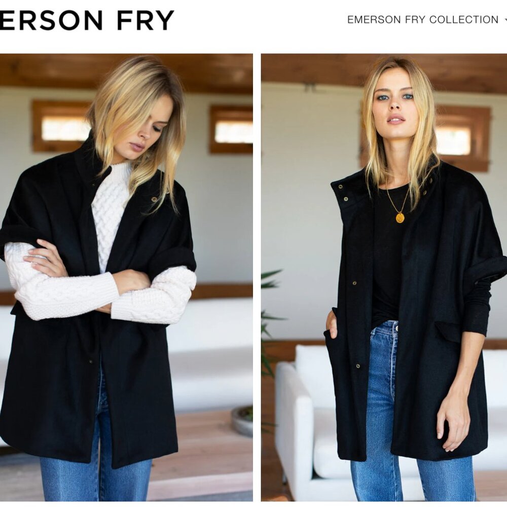 Emerson Fry Layering Jacket - Black Wool Cashmere